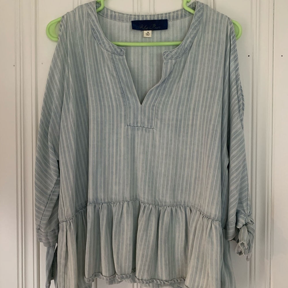 Jean striped boutique blouse